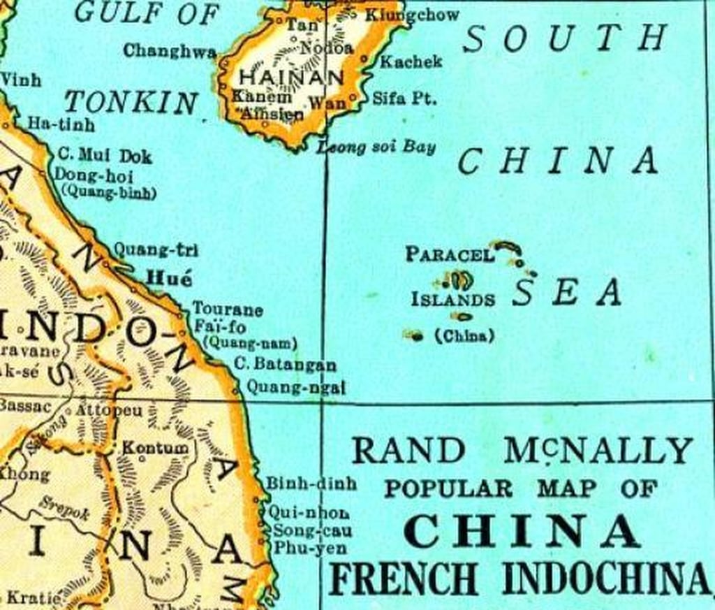 A map from the US in 1942 with the Paracel Islands marked with (China). Photo: Handout