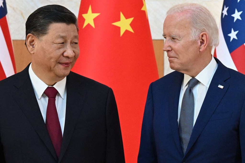 Chinese President Xi Jinping and US President Joe Biden at the G20 summit in Bali in November 2022. Photo: AFP